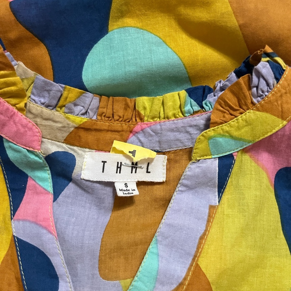 THML Multicolor Abstract Women's Blouse - Picture 3 of 11